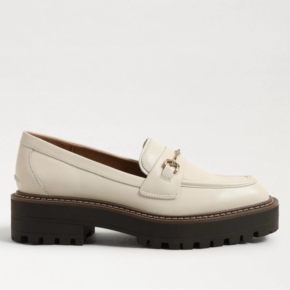 Sam Edelman Laurs Lug Sole Horsebite‎ Cream Loafers Size 7.5 - Picture 2 of 13